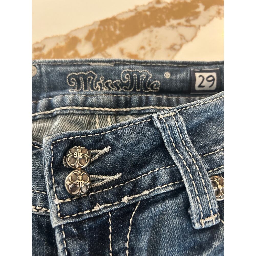 Miss Me Jeans Womens 29 Bootcut Rhinestone Wing Pocket Y2K Western Cowgirl Denim - Picture 8 of 15